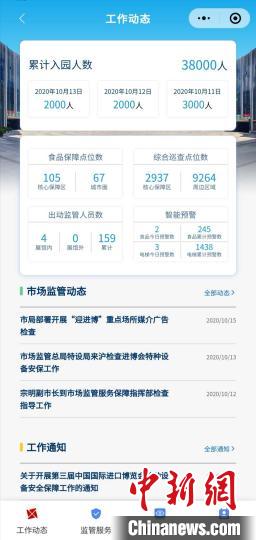 新開發的微信小程序“進博市場監管”，同時服務和滿足市場監管部門、企業和公眾的三方需求。　許婧 攝