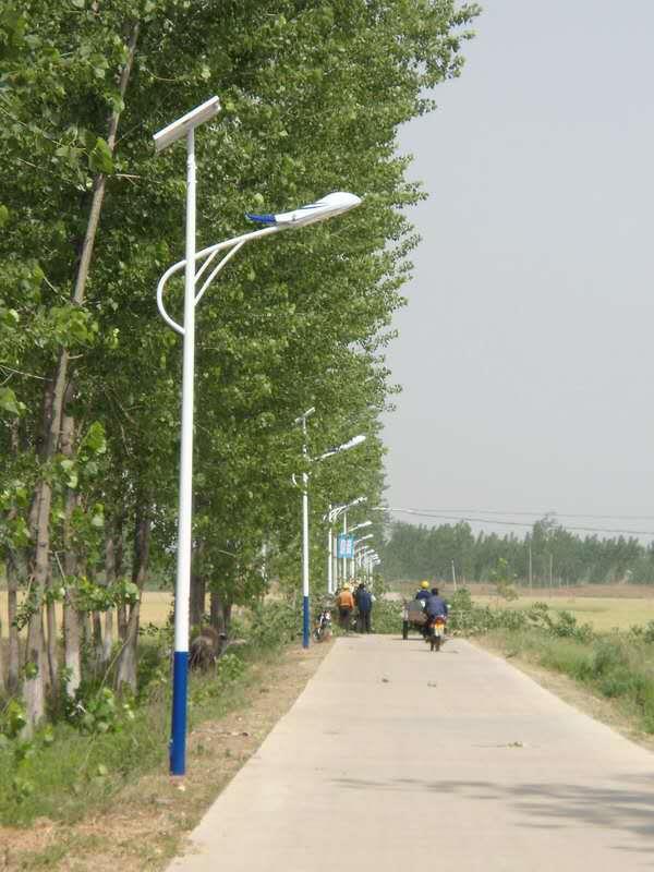海口市6米太陽能路燈價錢光伏路燈安裝工程案例