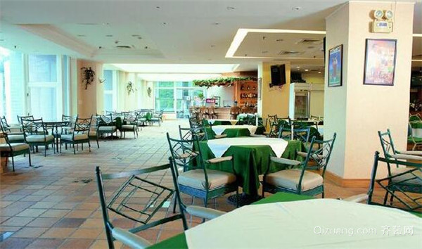 綠色系現代風格飯店裝修效果圖