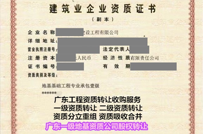 佛山公路資質轉讓公司-二級資質收購